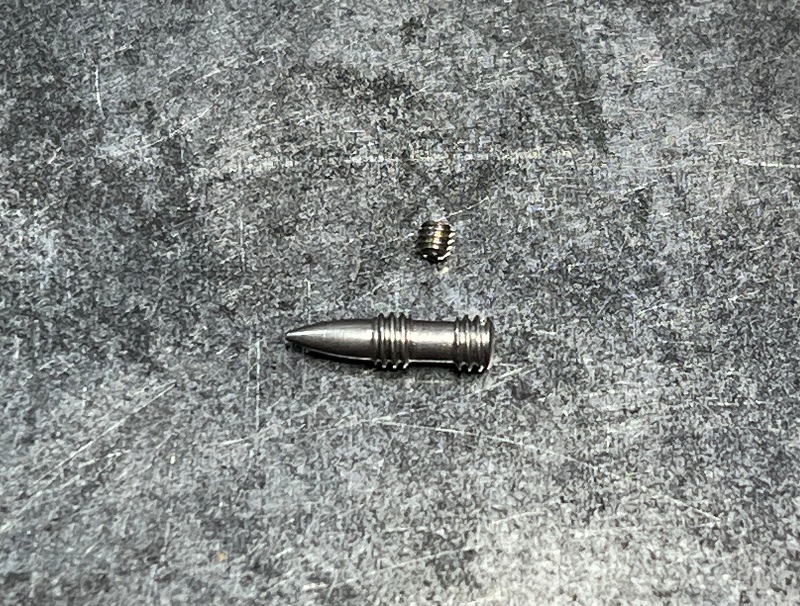 Conn tapered pivot screw and grub/set screw